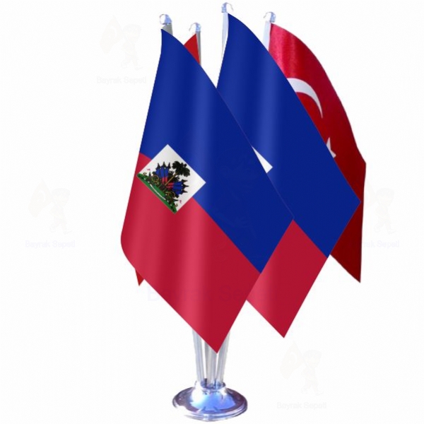 Haiti 4 Lü Masa Bayrakları