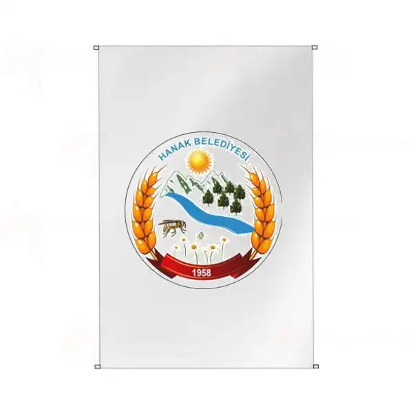 Hanak Belediyesi Bina Cephesi Bayraklar