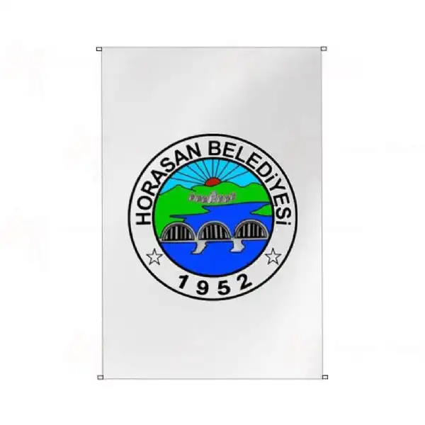 Horasan Belediyesi Bina Cephesi Bayraklar