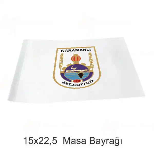Karamanl Belediyesi Masa Bayraklar