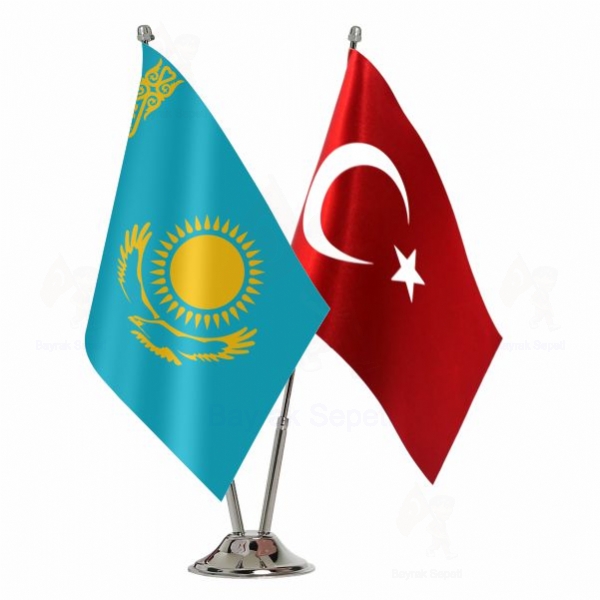 Kazakistan 2 Li Masa Bayraklar
