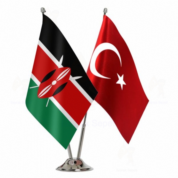 Kenya 2 Li Masa Bayraklar