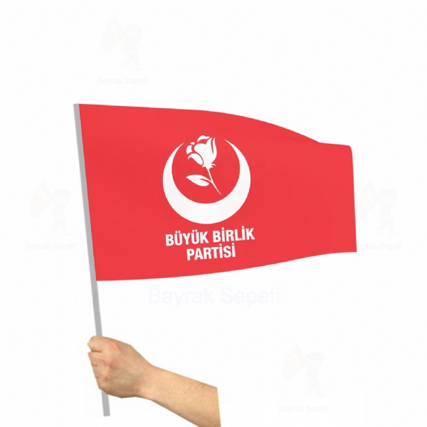 Kırmızı BBP Sopalı Bayraklar