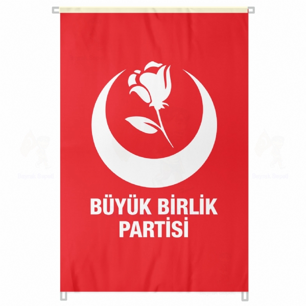 Krmz Byk Birlik Partisi Bina Cephesi Bayraklar