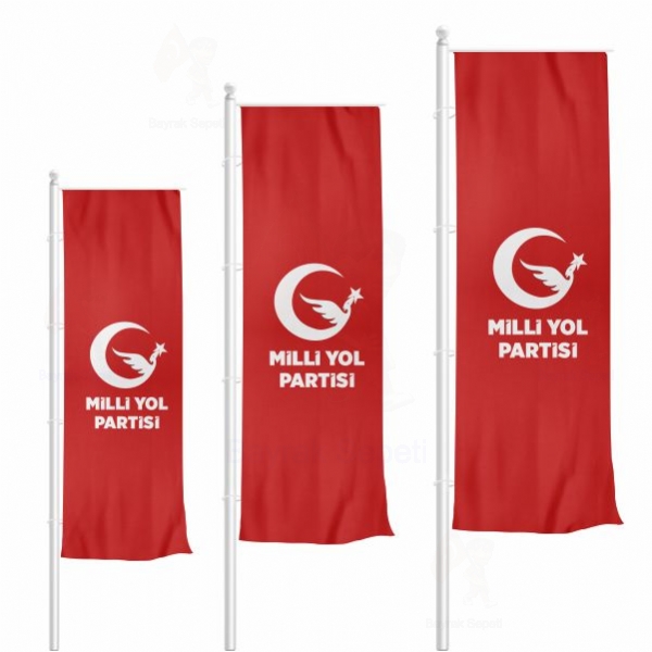 Kırmızı Milli Yol Partisi Dikey Gönder Bayrakları