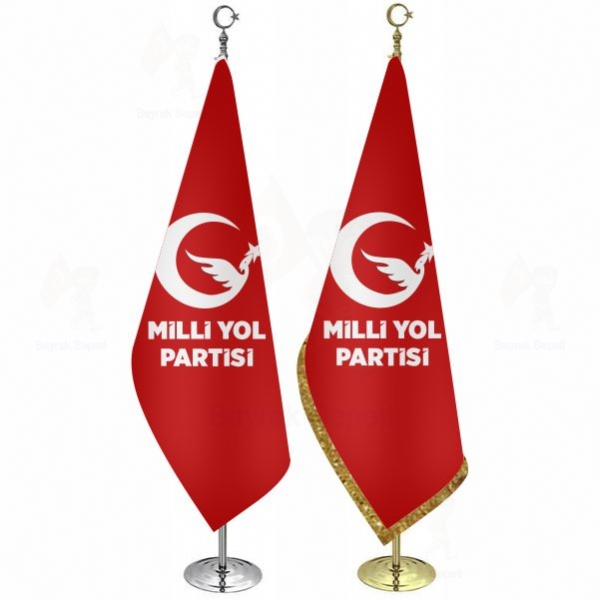 Kırmızı Milli Yol Partisi Telalı Makam Bayrağı