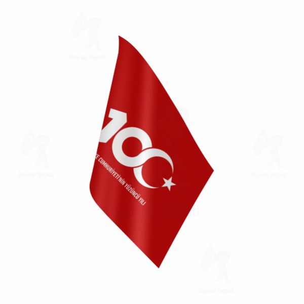 Kırmızı Türkiye Cumhuryetinin 100.Yılı Masa Bayrakları