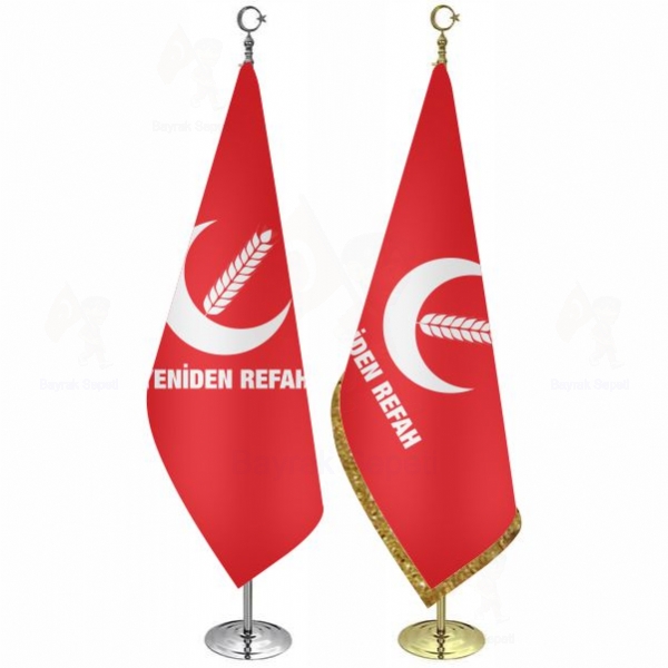Kırmızı Yeniden Refah Partisi Telalı Makam Bayrağı