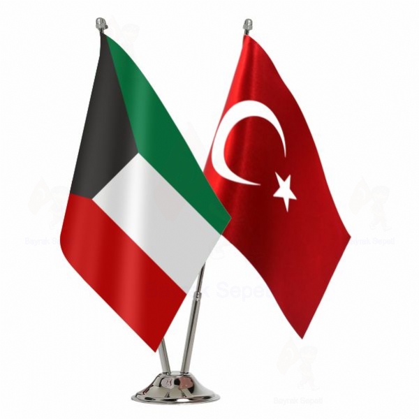 Kuveyt 2 Li Masa Bayraklar Tasarm