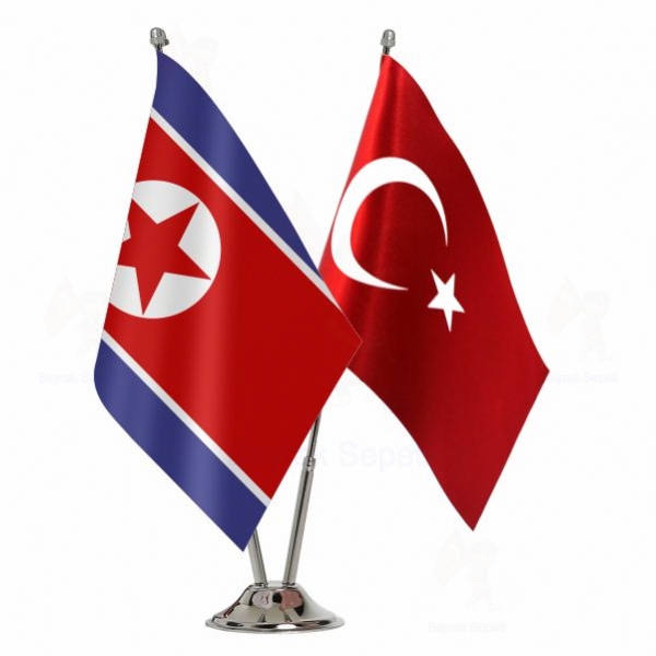 Kuzey Kore 2 Li Masa Bayraklar