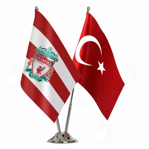 Liverpool FC 2 Li Masa Bayrakları