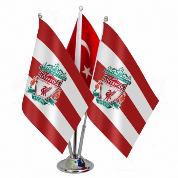 Liverpool FC 3 Lü Masa Bayrakları