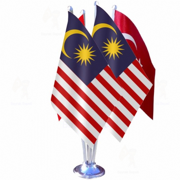Malezya 4 L Masa Bayraklar reticileri