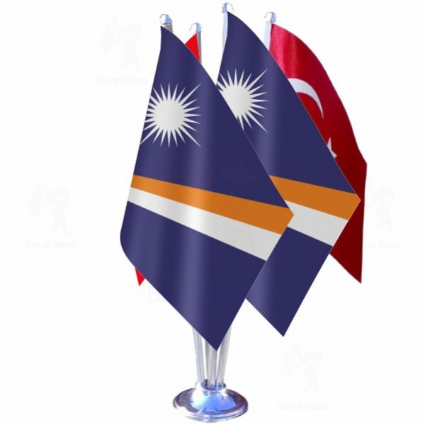 Marshall Adaları 4 Lü Masa Bayrakları