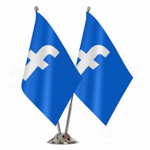 Mavi Facebook 2 li Masa Bayrağı