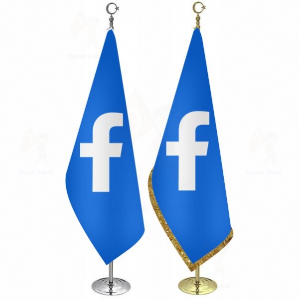 Mavi Facebook Telalı Makam Bayrağı