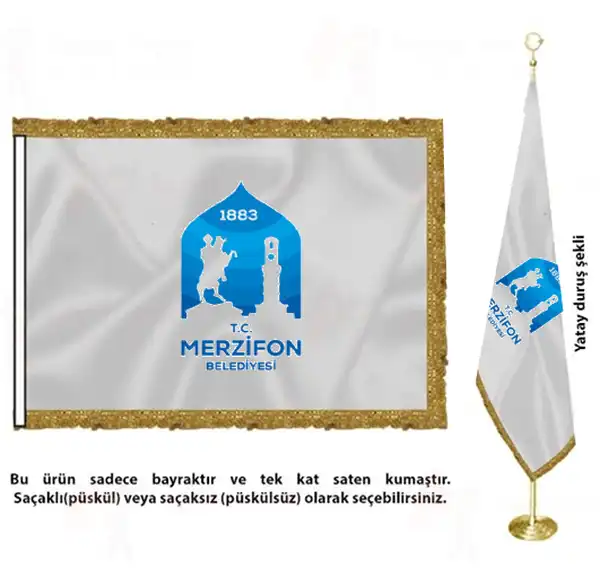 Merzifon Belediyesi Saten Kumaş Makam Bayrağı