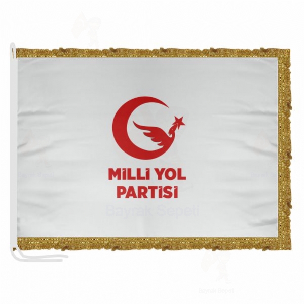 Milli Yol Partisi Saten Kumaş Makam Bayrağı
