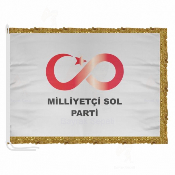 Milliyetçi Sol Parti Saten Kumaş Makam Bayrağı