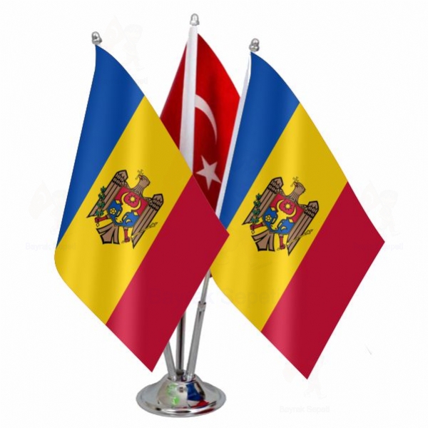 Moldova 3 L Masa Bayraklar