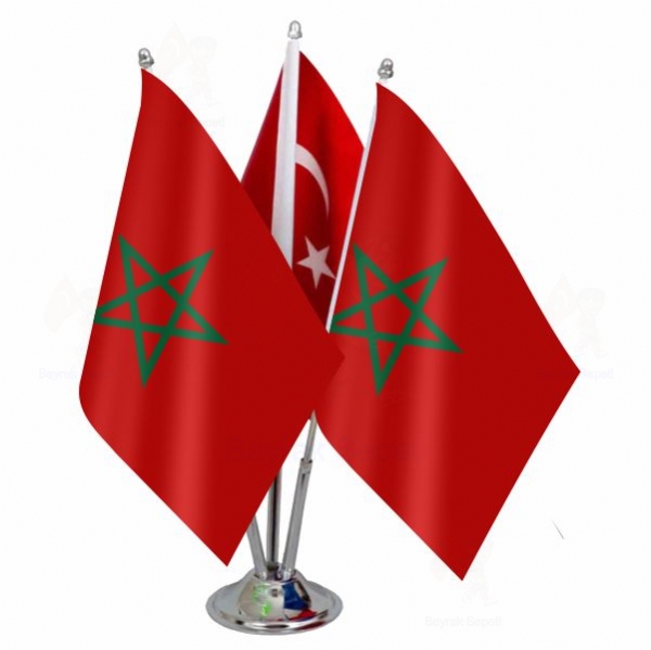 Morocco 3 L Masa Bayraklar