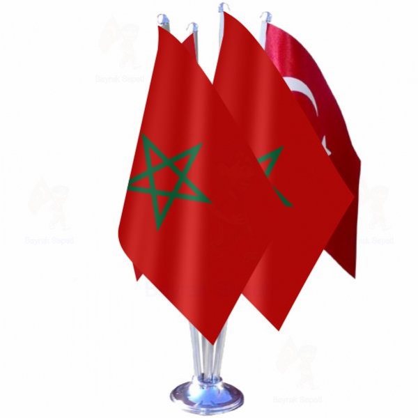 Morocco 4 L Masa Bayraklar