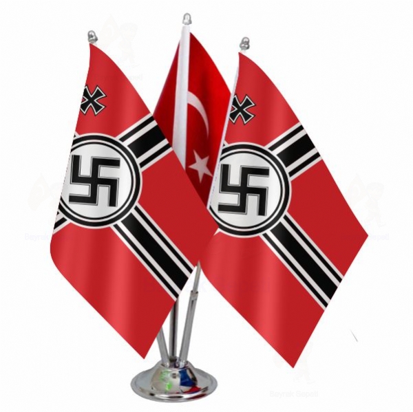 Nazi Almanyası Harp 3 Lü Masa Bayrakları
