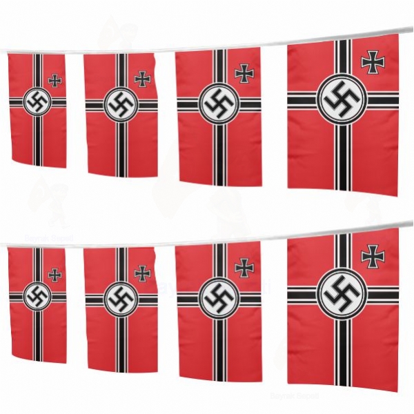 Nazi Almanyası Harp İpe Dizili Süsleme Bayrakları