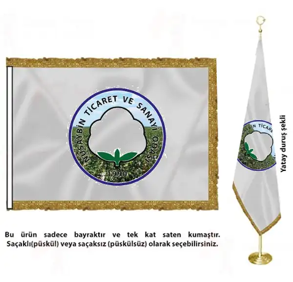 Nusaybin Ticaret ve Sanayi Odası Saten Kumaş Makam Bayrağı