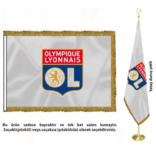 Olympique Lyon Saten Kuma Makam Bayra