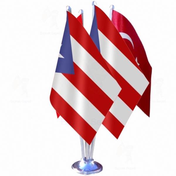 Porto Riko 4 L Masa Bayraklar Tasarm