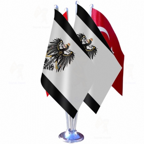 Prusya Krallığı 4 Lü Masa Bayrakları