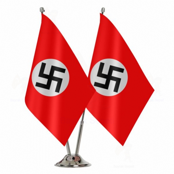 Reich Nazi Almanyası 2 li Masa Bayrağı