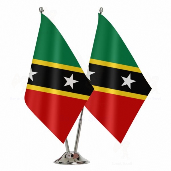 Saint Kitts ve Nevis 2 li Masa Bayrağı