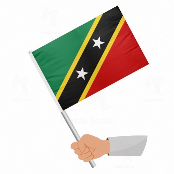 Saint Kitts ve Nevis Sopalı Bayraklar