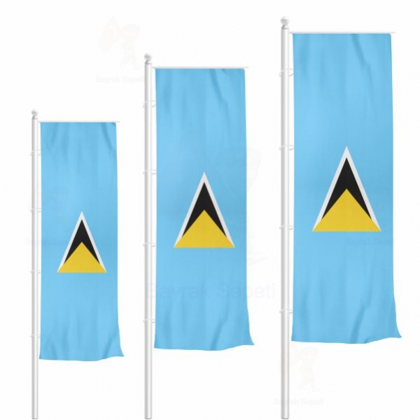 Saint Lucia Dikey Gnder Bayraklar