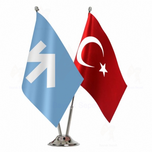 Salar Türkleri 2 Li Masa Bayrakları