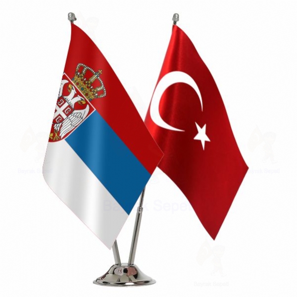 Srbistan 2 Li Masa Bayraklar