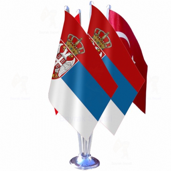 Srbistan 4 L Masa Bayraklar