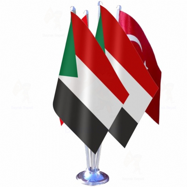 Sudan 4 Lü Masa Bayrakları