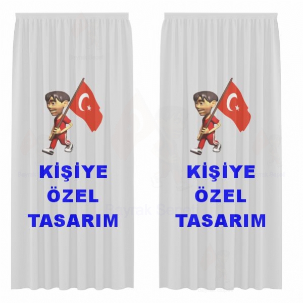 Taksim Bayrak Gnelik Saten Perde malatlar