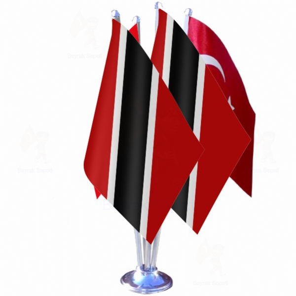 Trinidad ve Tobago 4 L Masa Bayraklar