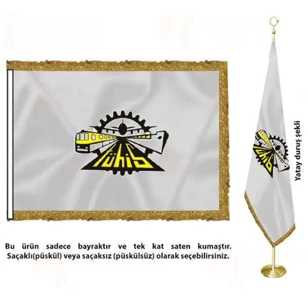 Türk Ağır Sanayii ve Hizmet Sektörü Kamu İşverenleri Sendikası Saten Kumaş Makam Bayrağı