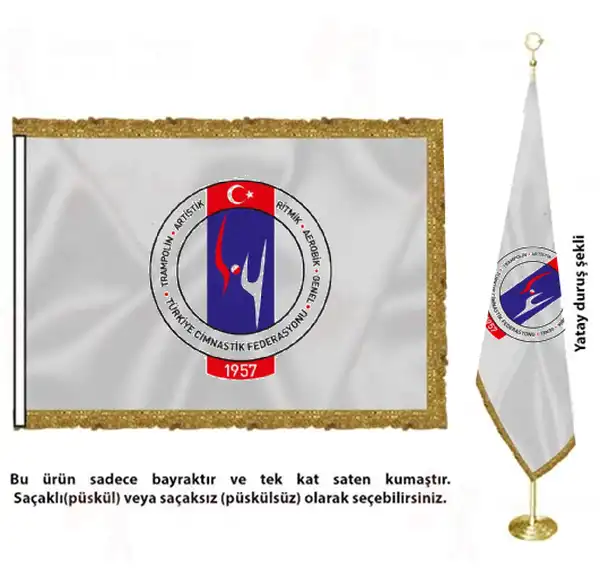 Trkiye Cimnastik Federasyonu Saten Kuma Makam Bayra