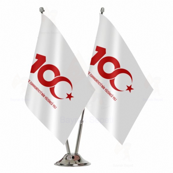 Trkiye Cumhuriyetinin 100.Yl 2 li Masa Bayra
