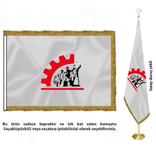 Türkiye Devrimci Maden Arama ve İşletme İşçileri Sendikası Saten Kumaş Makam Bayrağı