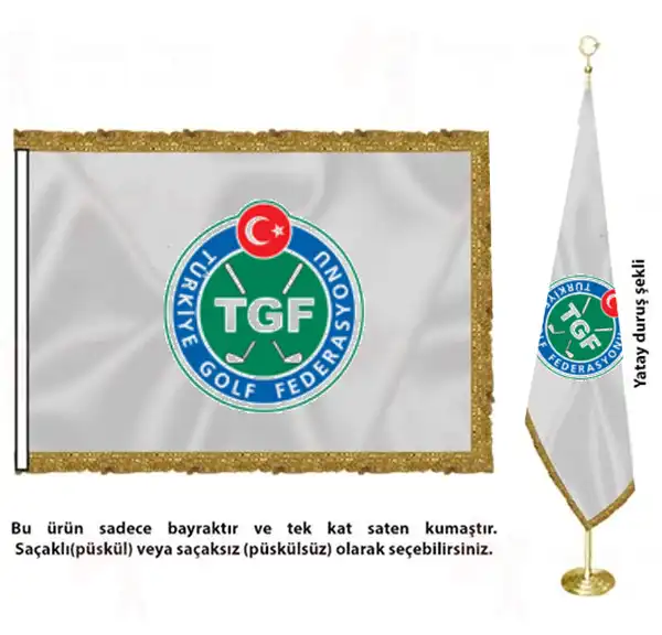 Trkiye Golf Federasyonu Saten Kuma Makam Bayra Resmi