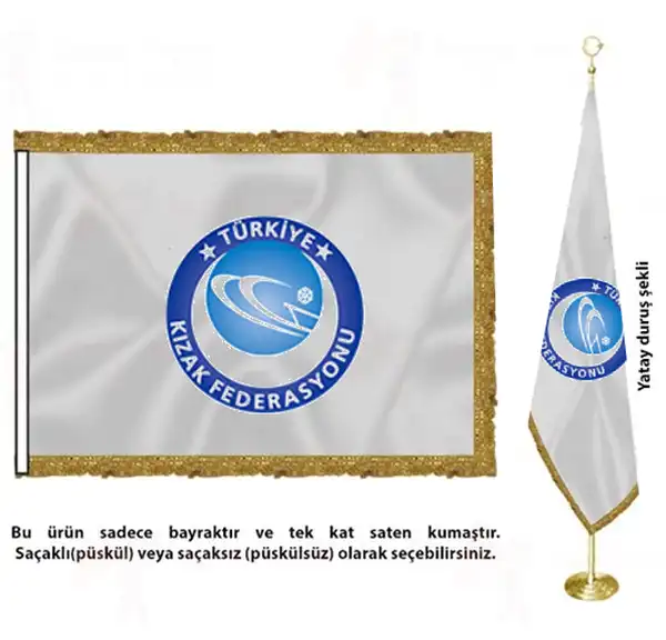Trkiye Kzak Federasyonu Saten Kuma Makam Bayra