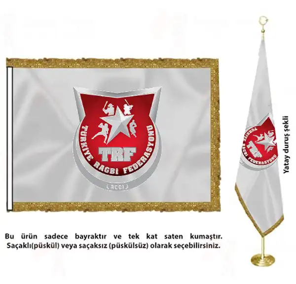 Trkiye Ragbi Federasyonu Saten Kuma Makam Bayra