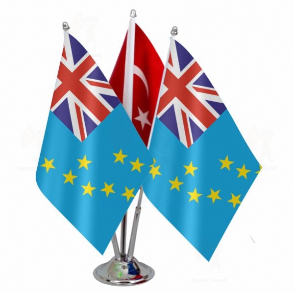 Tuvalu 3 Lü Masa Bayrakları